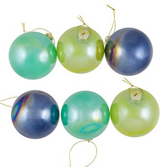 Northlight Shiny Glass Ball Christmas Ornaments 6 pc Set