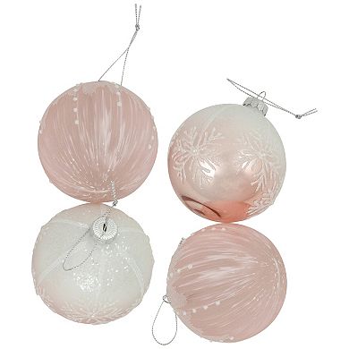 Northlight Snowflakes Glass Ball Christmas Ornaments 4-piece Set