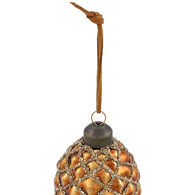 Northlight Glittered Pine Cone Glass Christmas Ornaments 4-piece Set