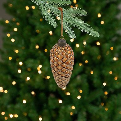 Northlight Glittered Pine Cone Glass Christmas Ornaments 4-piece Set
