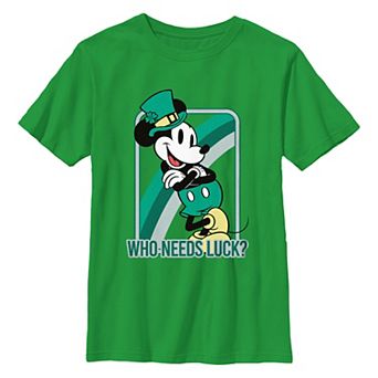 Disney's Mickey Mouse Who Needs Luck? Boys 8-20 Graphic Tee