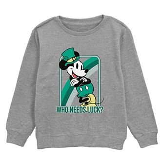 Disney's Mickey Mouse Who Needs Luck? Boys 8-20 Graphic Fleece