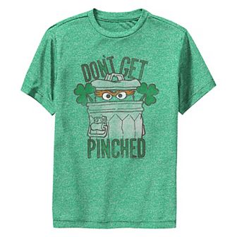 Boys 8-20 Sesame Street Oscar Don't Get Pinched Graphic Performance Tee