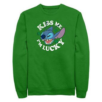 Disney's Lilo & Stitch Kiss Me I'm Lucky Men's Graphic Fleece