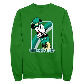 Disney's Mickey Mouse Who Needs Luck? Men's Graphic Fleece