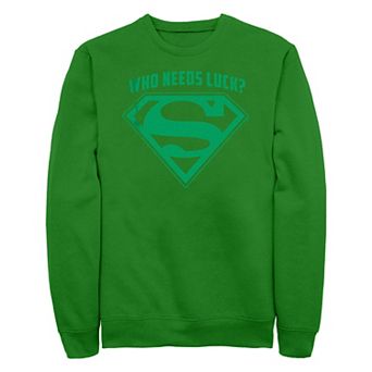 Men's Superman Who Needs Luck? Graphic Fleece