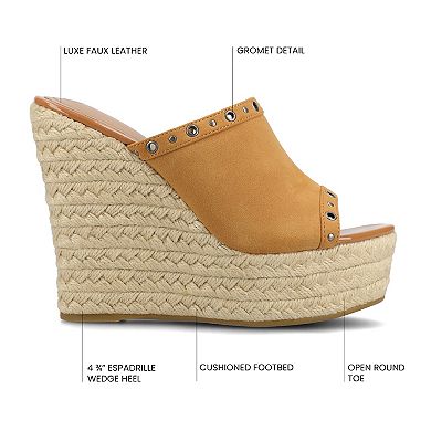 Journee Collection Yari Women's Platform Espadrille Wedge Sandals