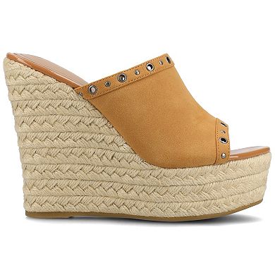 Journee Collection Yari Women's Platform Espadrille Wedge Sandals