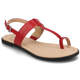 Journee Gerra T-Strap Toe Ring Women's Flat Sandals