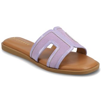 Journee Primah H Band Slip-On Women's Flat Sandals
