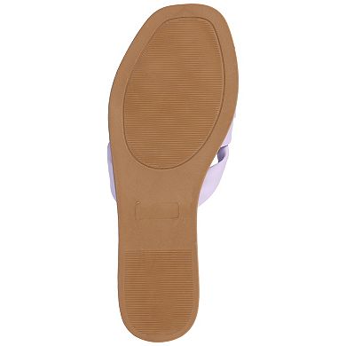 Journee Prylin Slip-On Bow Women's Flat Sandals