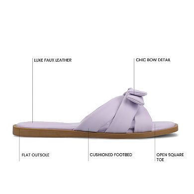 Journee Prylin Slip-On Bow Women's Flat Sandals