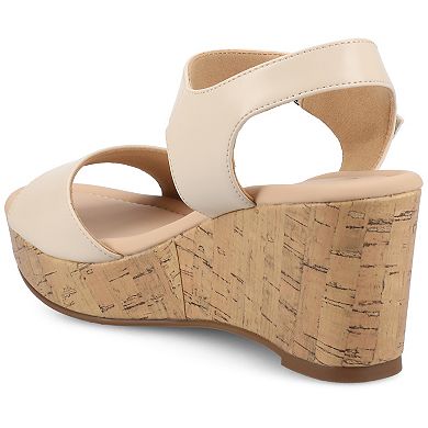 Journee Ranae Ankle Strap Platform Cork Women's Wedge Sandals
