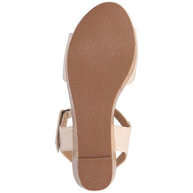 Journee Ranae Ankle Strap Platform Cork Women's Wedge Sandals