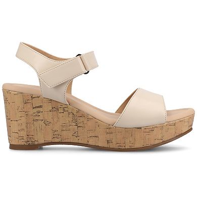 Journee Ranae Ankle Strap Platform Cork Women's Wedge Sandals