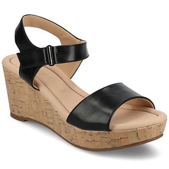 Journee Ranae Ankle Strap Platform Cork Women's Wedge Sandals