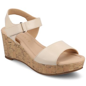 Journee Ranae Ankle Strap Platform Cork Women's Wedge Sandals