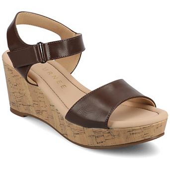 Journee Ranae Ankle Strap Platform Cork Women's Wedge Sandals