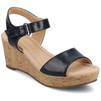 Journee Ranae Ankle Strap Platform Cork Women's Wedge Sandals