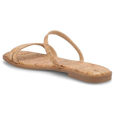 Journee Women's Multi Strap Slide On Flat Sandals