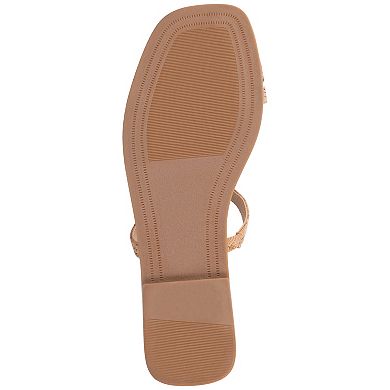 Journee Women's Multi Strap Slide On Flat Sandals