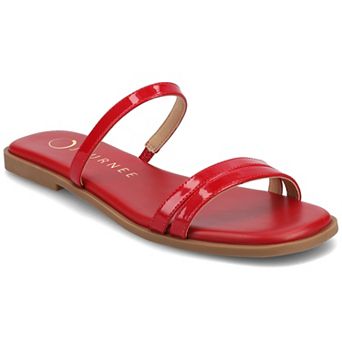 Journee Women's Multi Strap Slide On Flat Sandals
