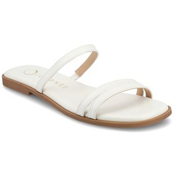 Journee Women's Multi Strap Slide On Flat Sandals