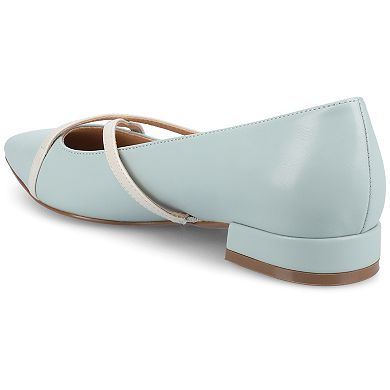 Journee Camby Pointed Toe Covered Block Heel Women's Dress Flats