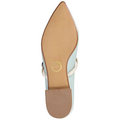 Journee Camby Pointed Toe Covered Block Heel Women's Dress Flats