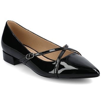 Journee Camby Pointed Toe Covered Block Heel Women's Dress Flats