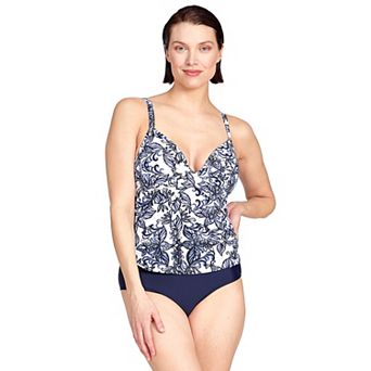Women's Nine West Porcelaina Twist Front Tankini Top