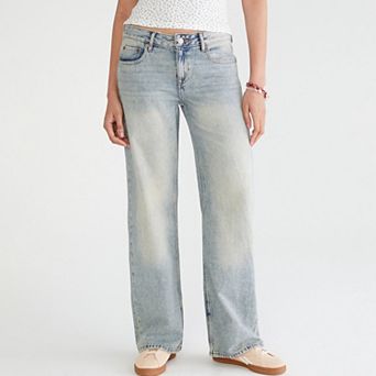 Juniors' Aeropostale High Rise Baggy Wide Leg Jeans