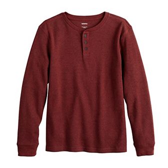 Boys 8-20 Sonoma Goods For Life® Supersoft Long Sleeve Henley Tee in Regular & Husky