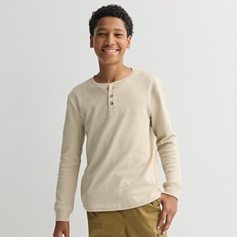 Boys 8-20 Sonoma Goods For Life® Supersoft Long Sleeve Henley Tee in Regular & Husky