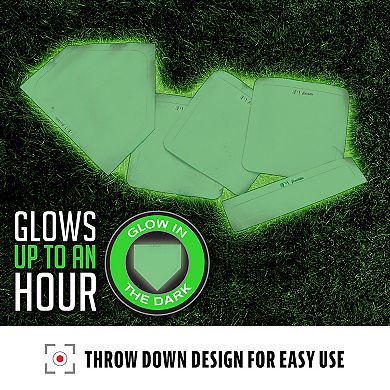 Franklin Sports Kickball or Baseball Glow in the Dark Base 5-piece Set
