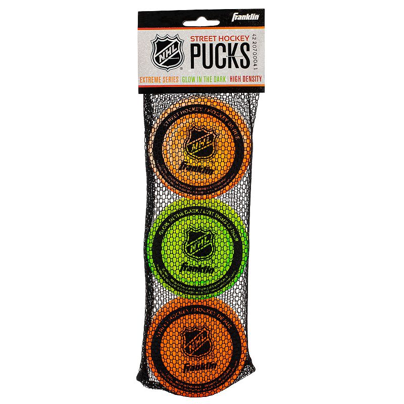 Franklin Sports NHL Street Hockey Puck 3-piece Set, Multicolor