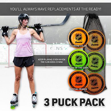 Franklin Sports NHL Street Hockey Puck 3-piece Set