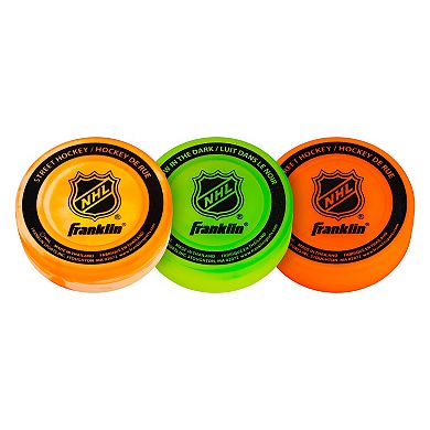 Franklin Sports NHL Street Hockey Puck 3-piece Set