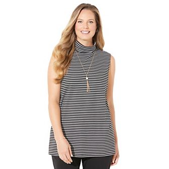 Catherines Women's Plus Size Petite Suprema Sleeveless Turtleneck