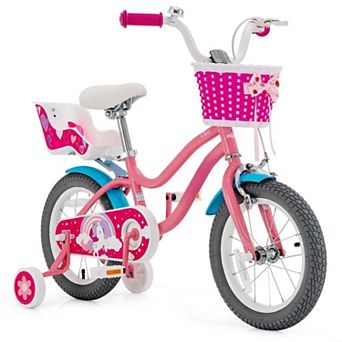 Kids Bicycle With Training Wheels And Basket For Boys And Girls Age 3-9 Years