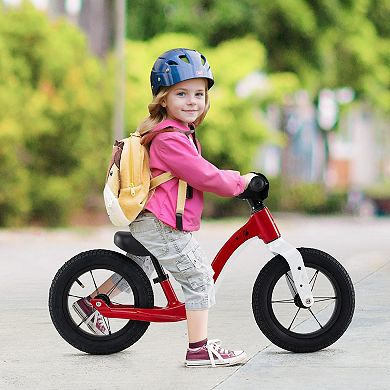 12-inch Balance Bike With Adjustable Seat And Rotatable Handlebar For Over 36 Months Old