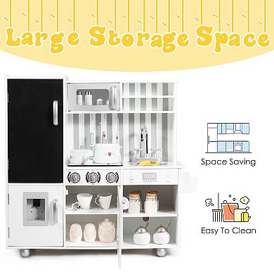 Wooden Kitchen  Pretend Play Kitchen With Simulated Sound