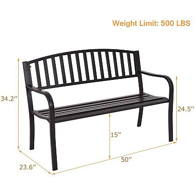 50 Inch Patio Garden Bench Loveseats For Outdoor