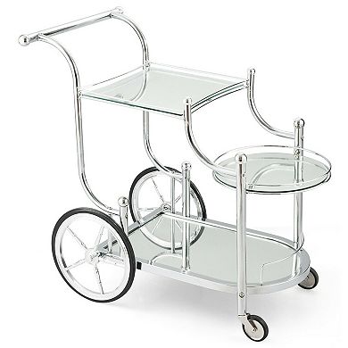 Kitchen Rolling Bar Cart With Tempered Glass Suitable For Restaurant And Hotel