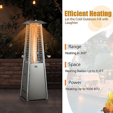 Portable Stainless Steel Tabletop Patio Heater With Glass Tube