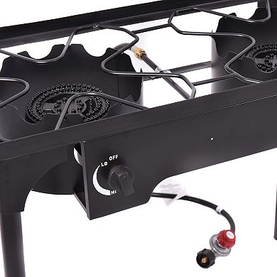 Double Burner Outdoor Stove Bbq Grill