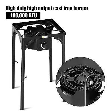 Portable Propane Outdoor Camp Stove With Adjustable Legs
