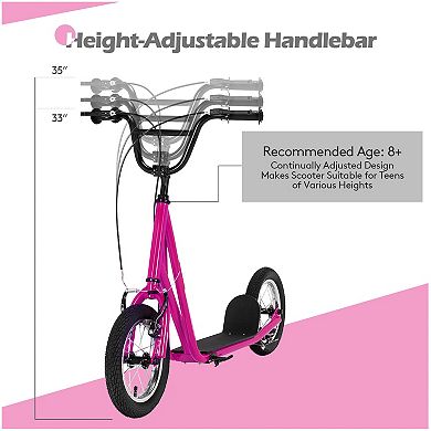 Height Adjustable Kid Kick Scooter With 12 Inch Air Filled Wheel