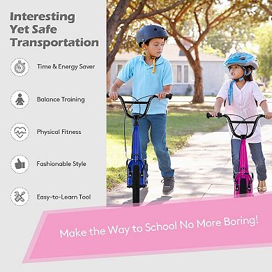 Height Adjustable Kid Kick Scooter With 12 Inch Air Filled Wheel