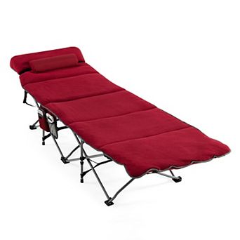 Folding Retractable Travel Camping Cot With Mattress And Carry Bag